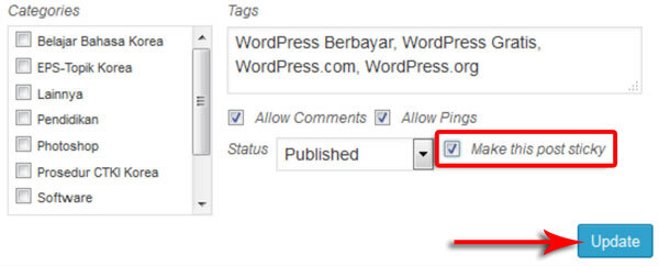 Cara Membuat Sticky Post di WordPress 04