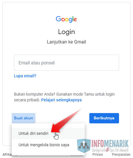 Cara buat alamat gmail baru