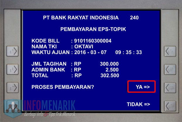  Yang saya tahu proses pembayaran untuk daftar ujian EPS √ Cara Melakukan Pembayaran Daftar Ujian EPS-Topik Korea Melalui ATM BRI