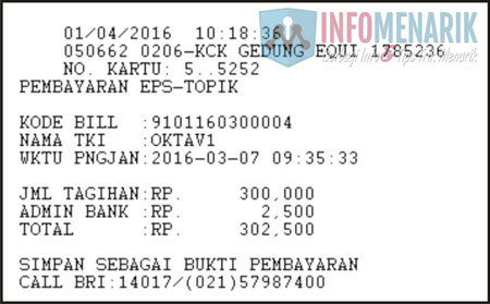  Yang saya tahu proses pembayaran untuk daftar ujian EPS √ Cara Melakukan Pembayaran Daftar Ujian EPS-Topik Korea Melalui ATM BRI