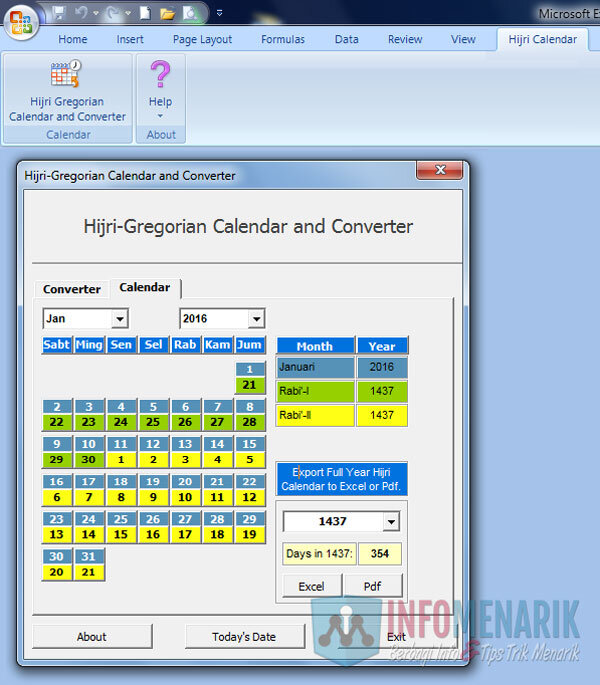 Cara Membuat Kalender Hijriyah Dengan Excel (10)