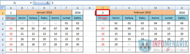 Belajar Membuat Kalender Otomatis Sendiri Di Office Excel Siap Cetak