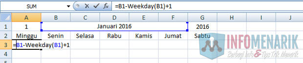 Cara Membuat Kalender Otomatis di Office Excel 05