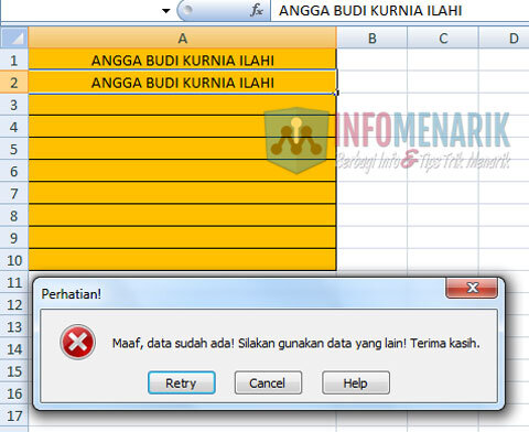 Cara Menghindari Duplikat Data Di Office Excel √ Cara Mencegah Untuk Menghindari Duplikat Data Ketika Entry Data Di Office Excel