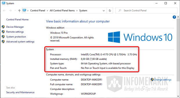 Cara Mengecek Spesifikasi Komputer dan Laptop Windows 04
