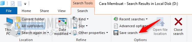 Cara Menyimpan Hasil Pencarian File dan Folder di Windows Explorer 03