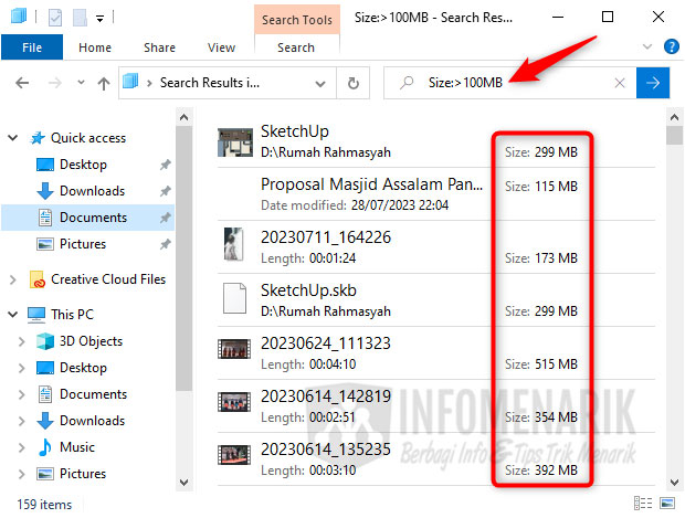 Cara Mencari File Berdasarkan Ukuran Tertentu di Windows Explorer 02