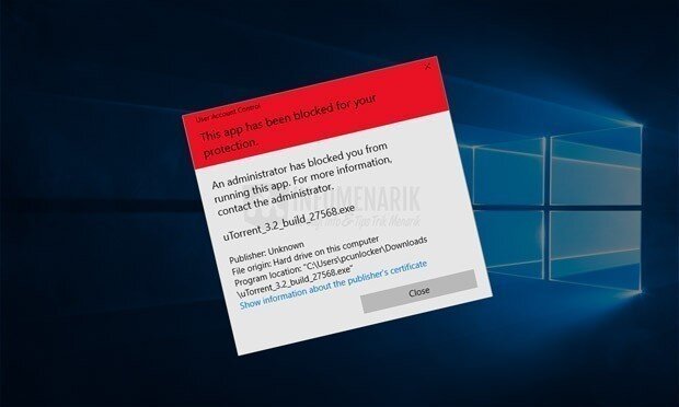 Cara Mengatasi This App Has Been Blocked for Your Protection di Windows 10 01