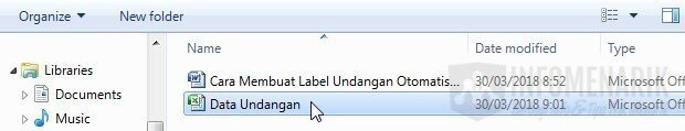  Ketika menciptakan nama dan alamat pada kartu permintaan semoga lebih simpel maka biasanya akan  √ Cara Membuat Label Undangan Otomatis 103 Dan 121 Siap Print Di Office Word