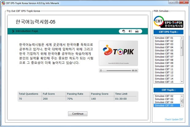 Aplikasi CBT EPS-Topik Korea Versi 4.0.0 03