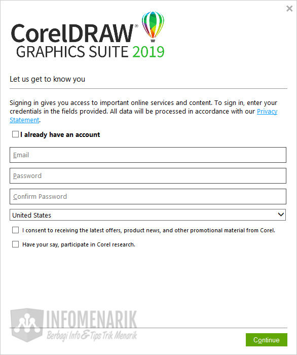 Cara Menghilangkan Signing Akun di CorelDraw 2019 02